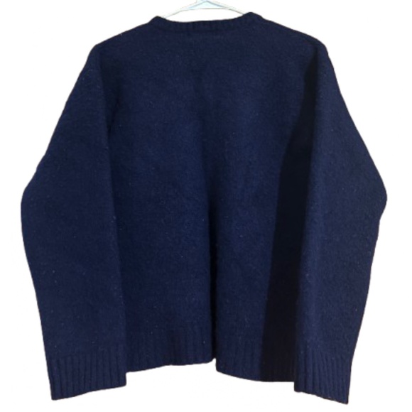 Chaps RL Women’s Navy 100% Lambswool US Flag Logo Winter Casual Sweater Sz-S/M - Picture 6 of 6